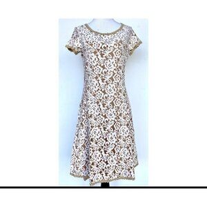 SUNDANCE Floral Lace Mesh Overlay Dress Ivory Beige Sheer Whimsical Fairycore M